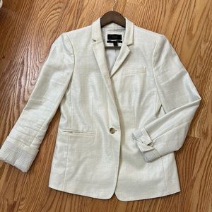 J Crew size 6 linen/cotton white blazer